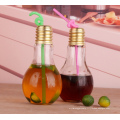 Haonai 400ml Beverage drinking use light bulb bottle/glass juice bottle with screw cap